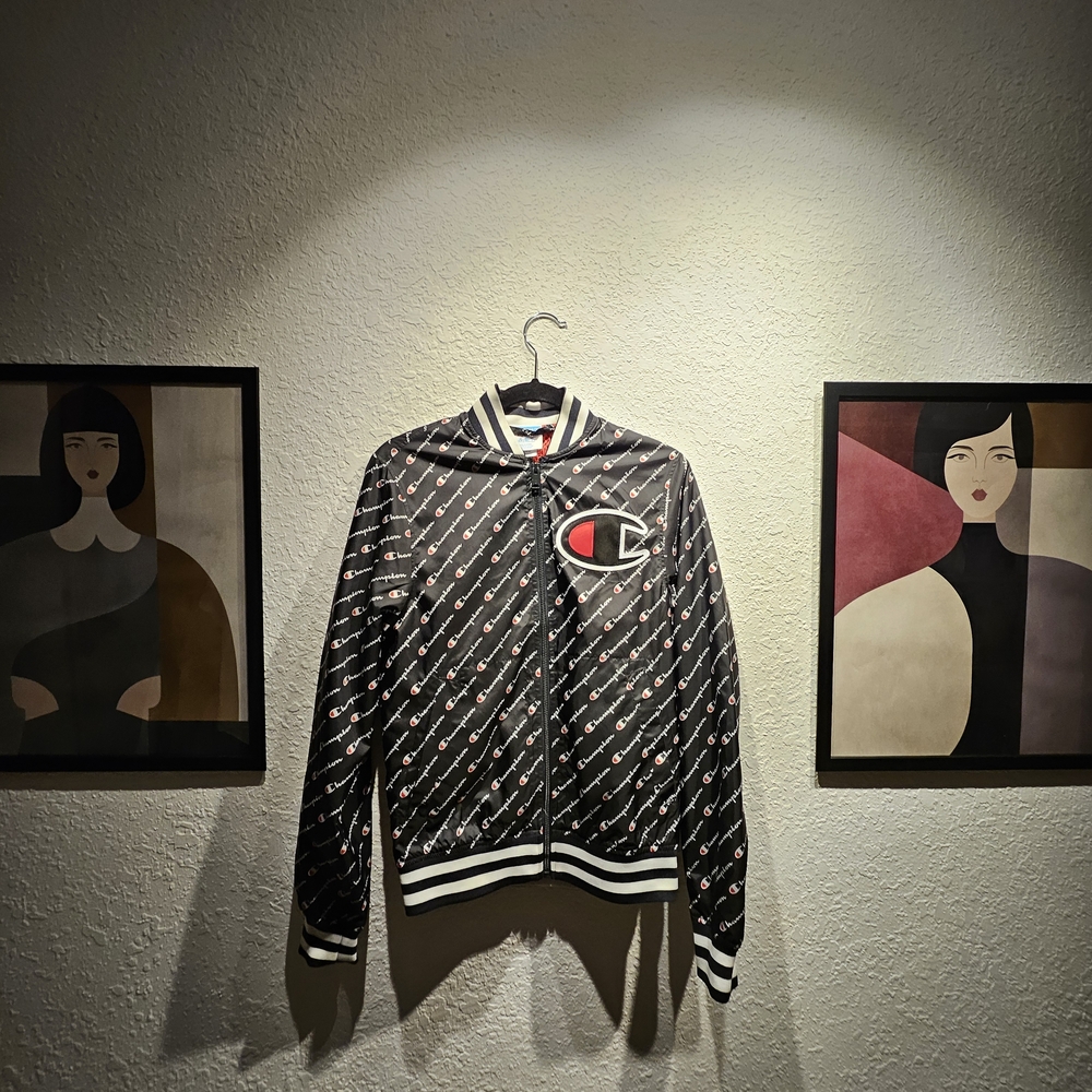 Champion Monogram Black and White Track Jacket